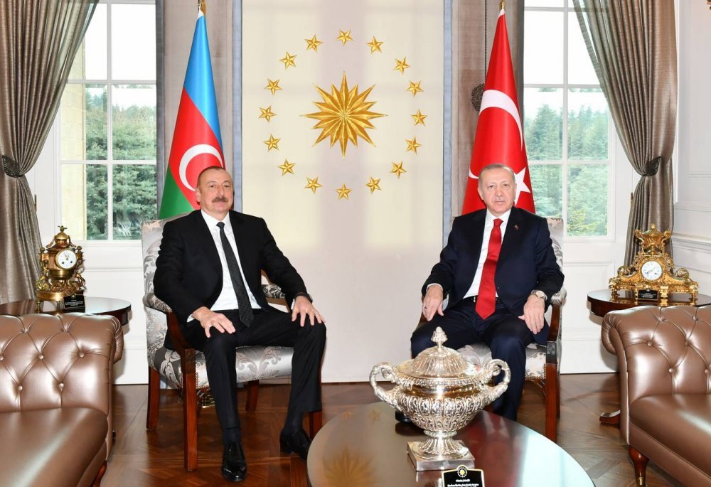 İlham Əliyev ilə Türkiyə Prezidenti Rəcəb Tayyib Ərdoğan arasında görüş keçirilib - VİDEO