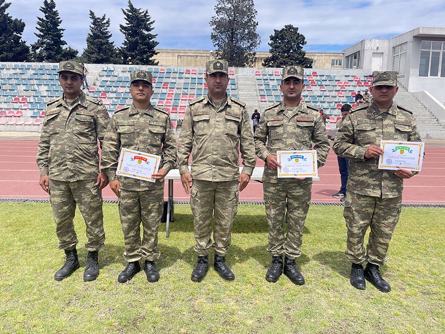 Hərbi qulluqçular arasında atletika üzrə yarışlar keçirilib