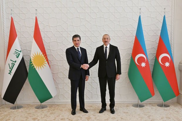 Prezident İlham Əliyevin İraq Kürdüstan Regionunun başçısı Neçirvan Bərzani ilə görüşü olub